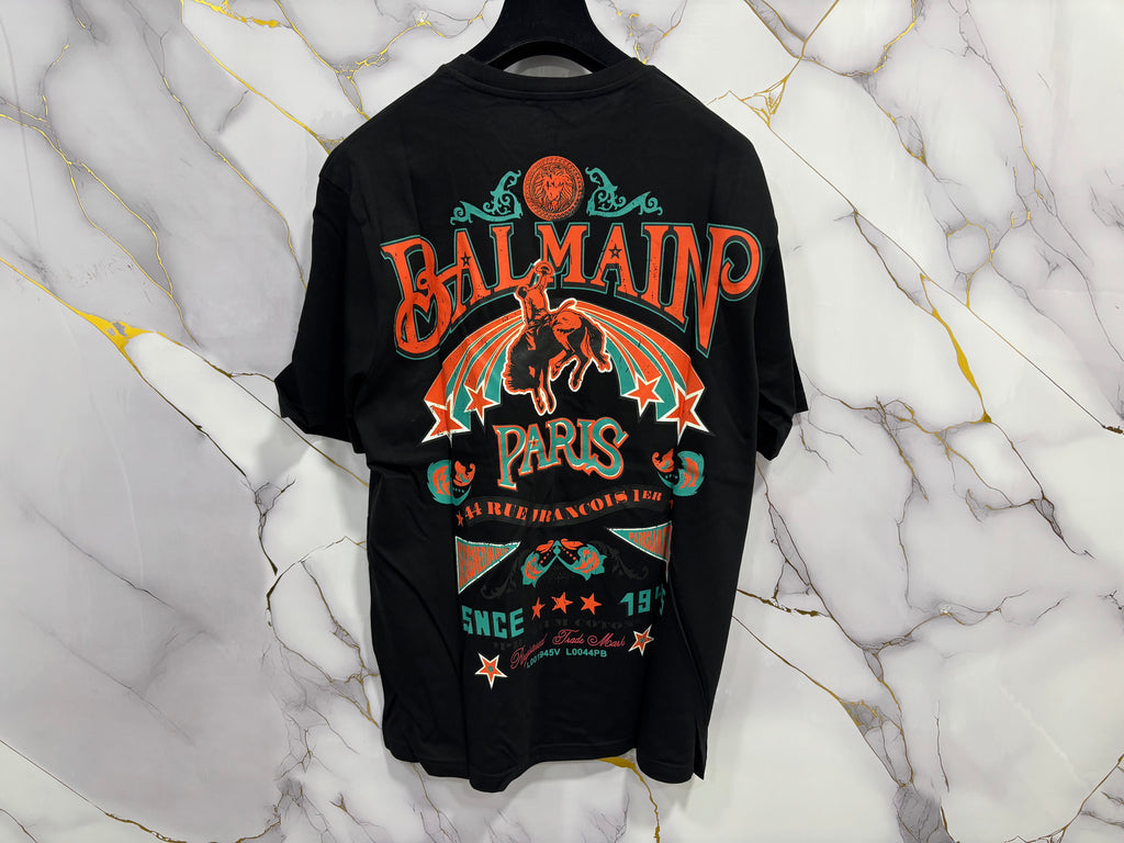 T-SHIRT BALMAIN ( VERDE/ROSSO)